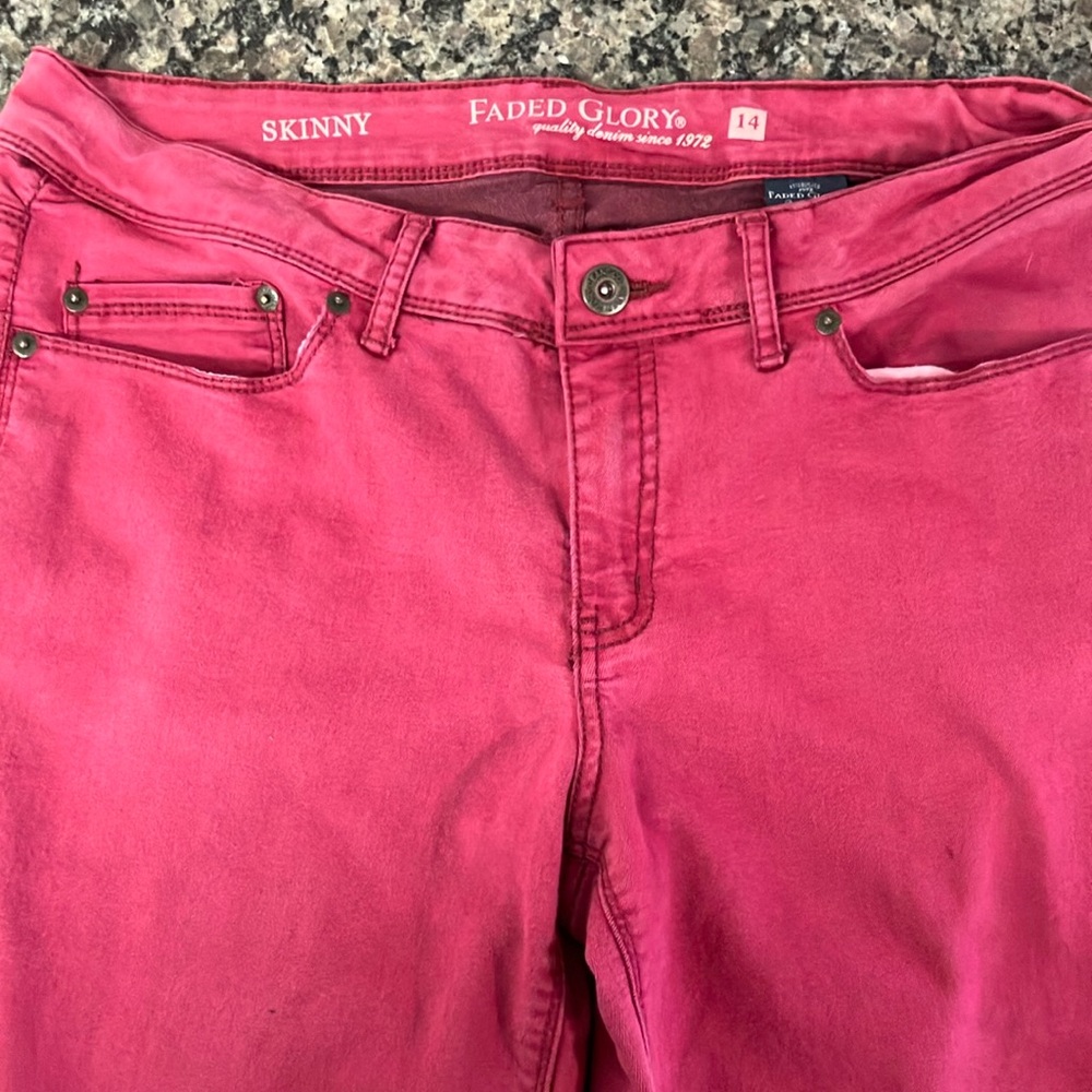 Faded Glory Vibrant Pink Skinny Pants